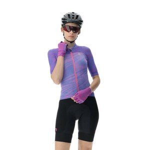 UYN Cyklistický dres s krátkym rukávom - BIKING WAVE LADY - ružová/čierna/fialová M