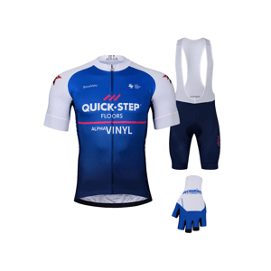 BONAVELO Cyklistický mega set - QUICKSTEP 2022 - biela/modrá