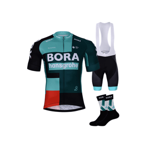 BONAVELO Cyklistický mega set - BORA 2022 - čierna/zelená