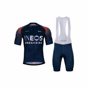 BONAVELO Cyklistický krátky dres a krátke nohavice - INEOS GRENADIERS '22 - modrá/červená