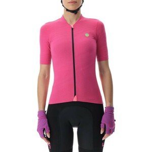 UYN Cyklistický dres s krátkym rukávom - LIGHTSPEED LADY - čierna/ružová L