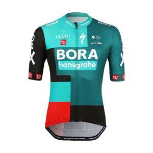 LE COL Cyklistický dres s krátkym rukávom - BORA HANSGROHE 2022 - červená/čierna/zelená M