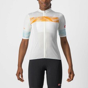 CASTELLI Cyklistický dres s krátkym rukávom - FENICE LADY - béžová/oranžová