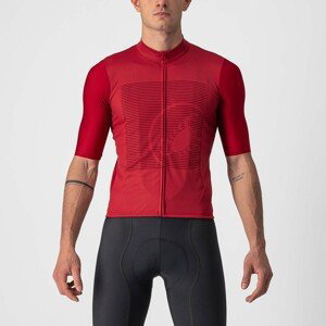 CASTELLI Cyklistický dres s krátkym rukávom - BAGARRE  - bordová/červená 3XL