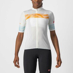 CASTELLI Cyklistický dres s krátkym rukávom - FENICE LADY - béžová/oranžová L