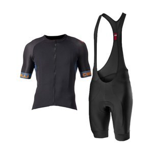 CASTELLI Cyklistický krátky dres a krátke nohavice - ENTRATA VI - modrá/čierna/oranžová