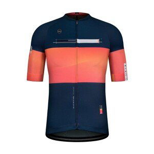 GOBIK Cyklistický dres s krátkym rukávom - CX PRO 2.0 FRASER - oranžová/modrá
