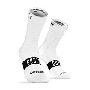 GOBIK Cyklistické ponožky klasické - PURE - biela/čierna S-M