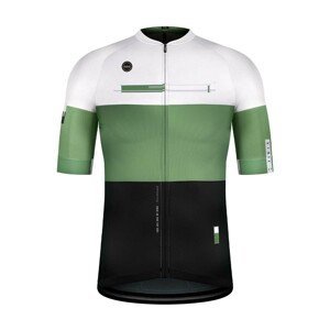 GOBIK Cyklistický dres s krátkym rukávom - CX PRO 2.0 FERN - biela/zelená/čierna 2XL