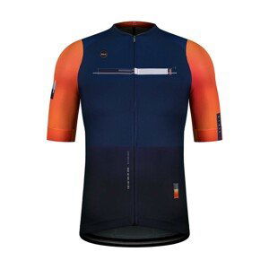 GOBIK Cyklistický dres s krátkym rukávom - CX PRO 2.0 - oranžová/modrá L