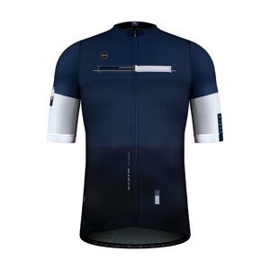 GOBIK Cyklistický dres s krátkym rukávom - STARK RIBBON - biela/modrá XL