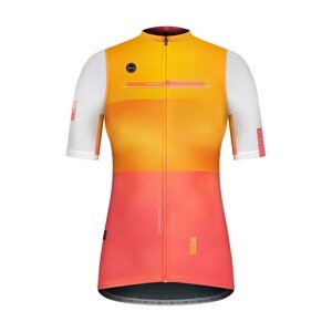 GOBIK Cyklistický dres s krátkym rukávom - STARK MANGO LADY - biela/oranžová XL