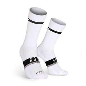 GOBIK Cyklistické ponožky klasické - SUPERB HORIZON - biela L-XL