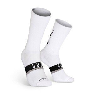 GOBIK Cyklistické ponožky klasické - SUPERB EXTRA LONG - biela S-M
