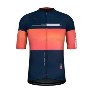 GOBIK Cyklistický dres s krátkym rukávom - CX PRO 2.0 - modrá/oranžová L