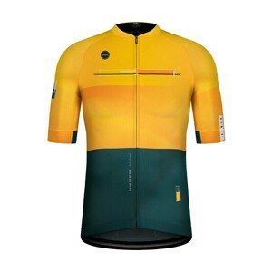 GOBIK Cyklistický dres s krátkym rukávom - CX PRO 2.0 SAFFRON - žltá/zelená 2XL