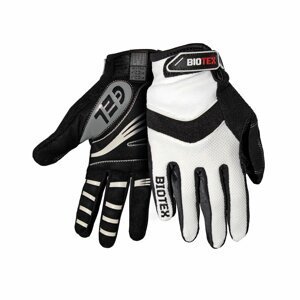BIOTEX Cyklistické rukavice dlhoprsté - SUMMER - biela/čierna XL