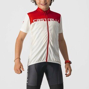 CASTELLI Cyklistický dres s krátkym rukávom - NEO PROLOGO KIDS - biela/červená 6Y