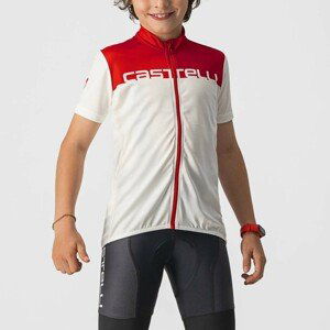 CASTELLI Cyklistický dres s krátkym rukávom - NEO PROLOGO KIDS - červená/biela 12Y