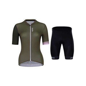 HOLOKOLO Cyklistický krátky dres a krátke nohavice - CONTENT ELITE LADY - čierna/hnedá