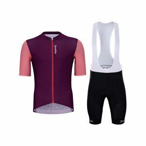 HOLOKOLO Cyklistický krátky dres a krátke nohavice - ENJOYABLE ELITE - čierna/ružová/fialová