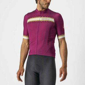 CASTELLI Cyklistický dres s krátkym rukávom - GRIMPEUR - cyklamenová/bordová/béžová 3XL