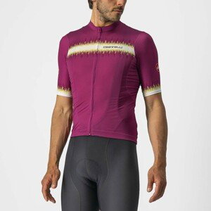 CASTELLI Cyklistický dres s krátkym rukávom - GRIMPEUR - bordová/béžová XL