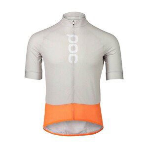 POC Cyklistický dres s krátkym rukávom - ESSENTIAL ROAD LOGO - šedá/oranžová XS