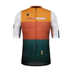 GOBIK Cyklistický dres s krátkym rukávom - STARK NECTAR - oranžová/zelená/biela S