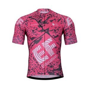 BONAVELO Cyklistický dres s krátkym rukávom - EDUCATION-NIPPO 2022 - čierna/ružová/biela