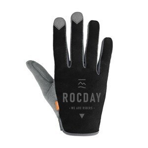 ROCDAY Cyklistické rukavice dlhoprsté - ELEMENTS - šedá/čierna XL