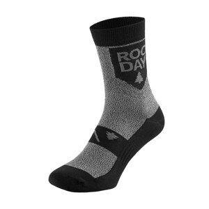 ROCDAY Cyklistické ponožky klasické - TIMBER - čierna/šedá L-XL