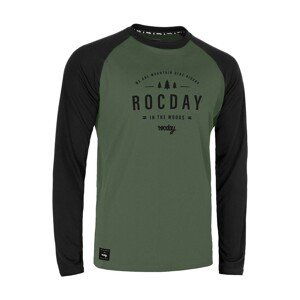 ROCDAY Cyklistický dres s dlhým rukávom letný - PATROL - čierna/zelená M