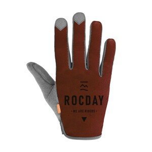 ROCDAY Cyklistické rukavice dlhoprsté - ELEMENTS - červená/šedá XL