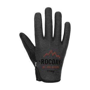 ROCDAY Cyklistické rukavice dlhoprsté - FLOW NEW - čierna/červená XL