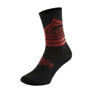ROCDAY Cyklistické ponožky klasické - TRAIL - červená/čierna M-L