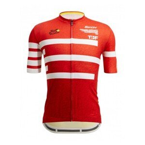 SANTINI Cyklistický dres s krátkym rukávom - TOUR DE FRANCE 2022 - žltá/biela/červená L