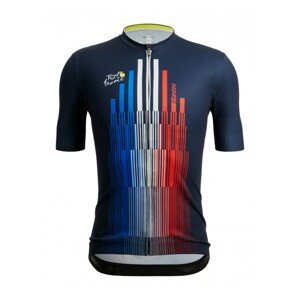 SANTINI Cyklistický dres s krátkym rukávom - TOUR DE FRANCE 2022 - modrá/biela/červená 3XL