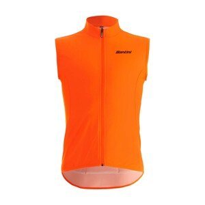 SANTINI Cyklistická vesta - NEBULA WINDPROOF - čierna/oranžová 3XL