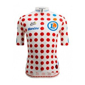 SANTINI Cyklistický dres s krátkym rukávom - TOUR DE FRANCE 2023 - červená/biela XL