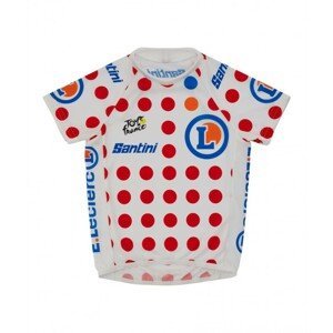 SANTINI Cyklistický dres s krátkym rukávom - TOUR DE FRANCE 2023 - biela/červená