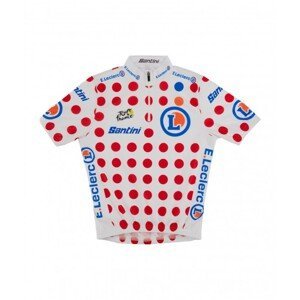 SANTINI Cyklistický dres s krátkym rukávom - TOUR DE FRANCE 2023 - červená/biela 11Y