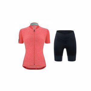 SANTINI Cyklistický krátky dres a krátke nohavice - COLORE PURO LADY - ružová/čierna
