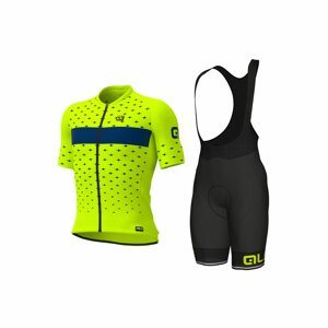 ALÉ Cyklistický krátky dres a krátke nohavice - STARS - čierna/žltá