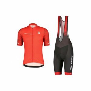 SCOTT Cyklistický krátky dres a krátke nohavice - RC TEAM 10 SS - biela/šedá/červená