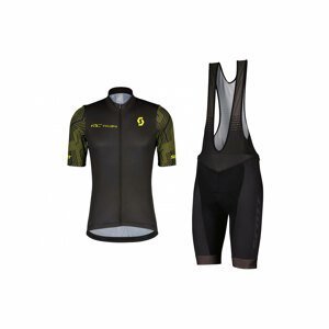 SCOTT Cyklistický krátky dres a krátke nohavice - RC TEAM 10 SS - žltá/šedá/čierna
