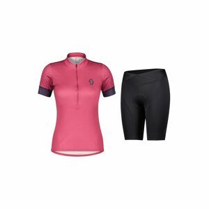 SCOTT Cyklistický krátky dres a krátke nohavice - ENDURANCE 20 SS LADY - čierna/fialová/ružová
