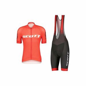 SCOTT Cyklistický krátky dres a krátke nohavice - RC PRO SS - šedá/biela/červená