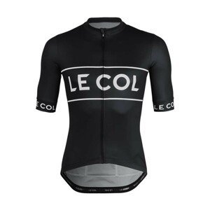 LE COL Cyklistický dres s krátkym rukávom - SPORT LOGO - čierna/biela XL