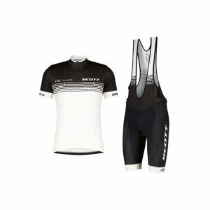SCOTT Cyklistický krátky dres a krátke nohavice - RC TEAM 20 SS - biela/čierna